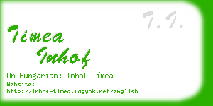 timea inhof business card